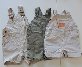 Lot de 3 salopettes courtes bébé garçon 6 mois