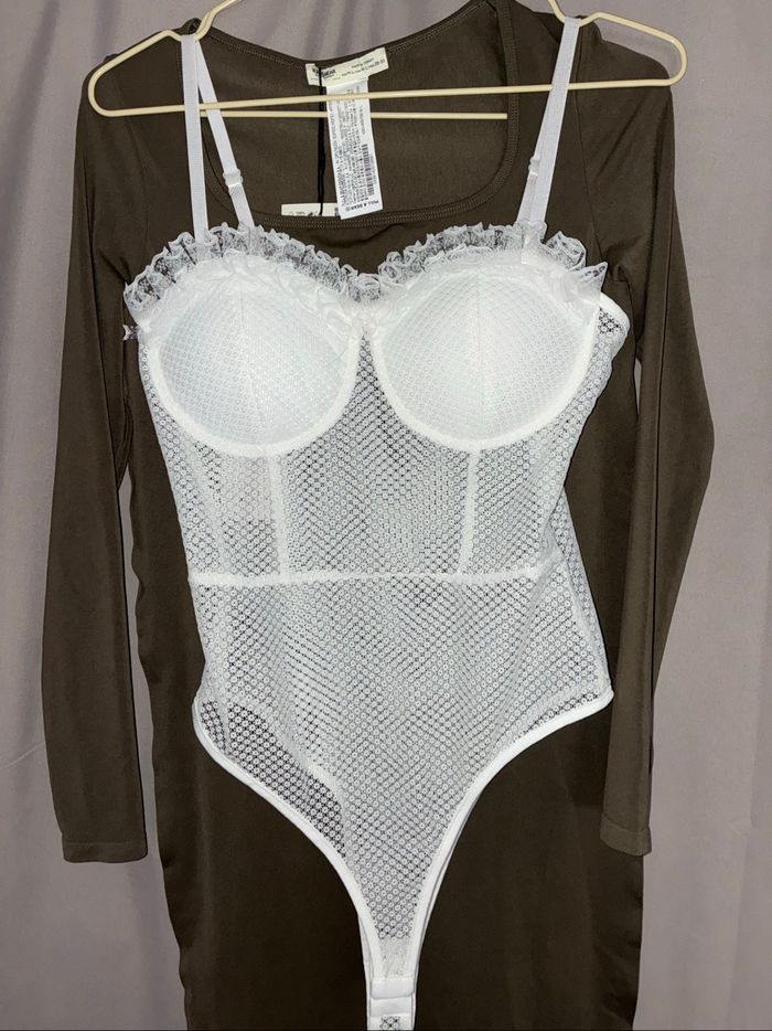 Body blanc écru ajouré M/L