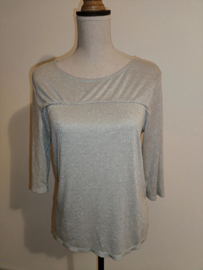 Haut argenté pailleté