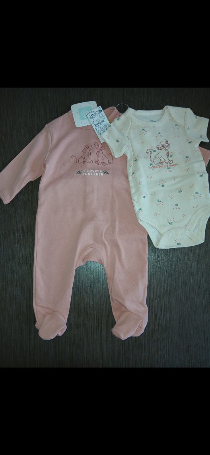 Bodie et pyjamas fille en coton disney 60 cm 3 mois - photo numéro 1