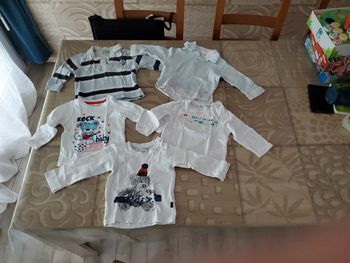 Lot 5 T-shirts manches longues 74 cm