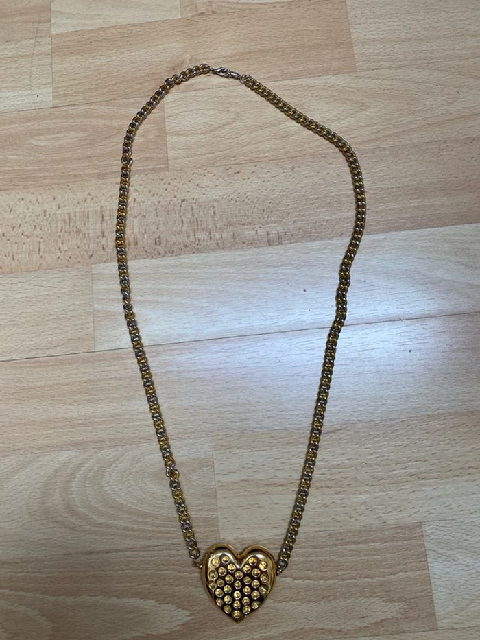 Collier long cœur doré NEUF