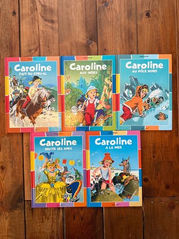 État moyen - Bords couleurs damiers Lot de 5 livres Caroline bd albums Pierre Probst