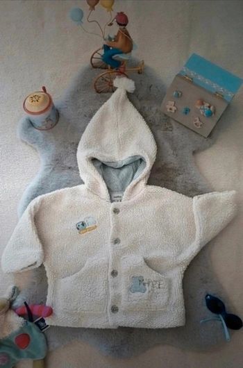 Manteau Marèse avec capuche blanc cassé 6 mois