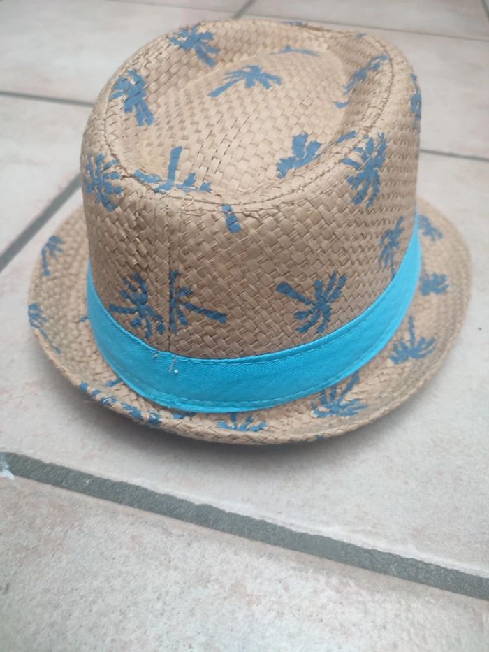 Chapeau paille bleu - photo numéro 2