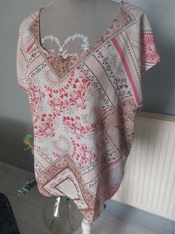 Tee shirt marron beige rouge Pure et Simple