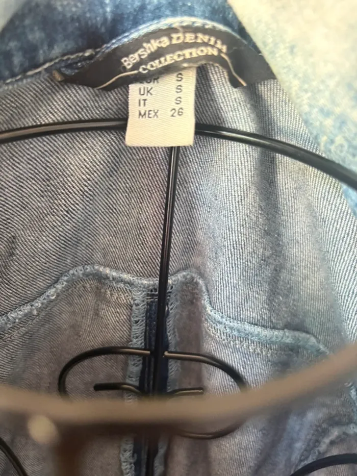 Veste en jean Bershka – style biker, taille S - photo numéro 3