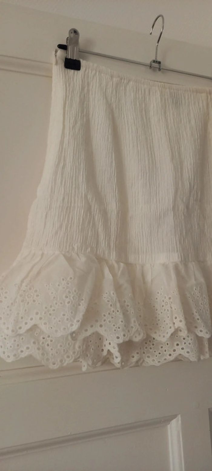 Jupe blanche à volants en dentelle shein 38 - photo numéro 3