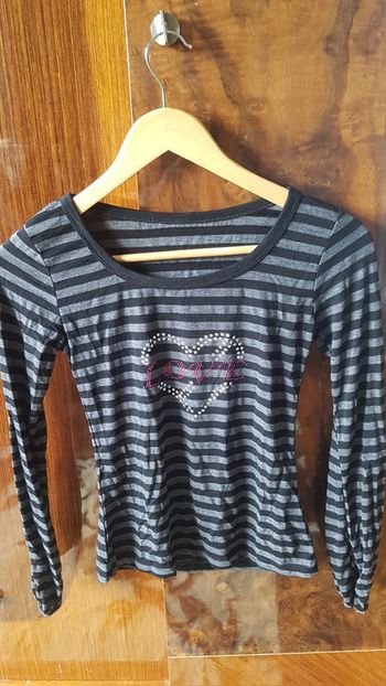 Tee shirt manches longues gris et noir