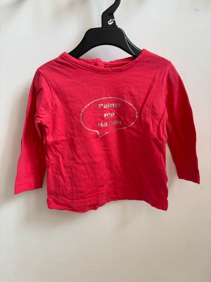 Lot 2 t-shirts manches longues 6 mois - photo numéro 6