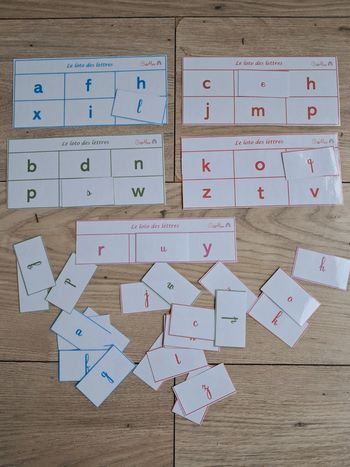 Le loto des lettres minuscules : script et cursive