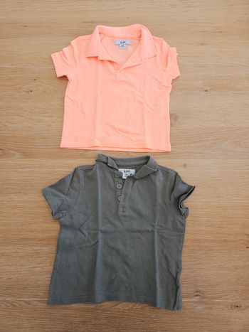 Lot polo orange et kaki