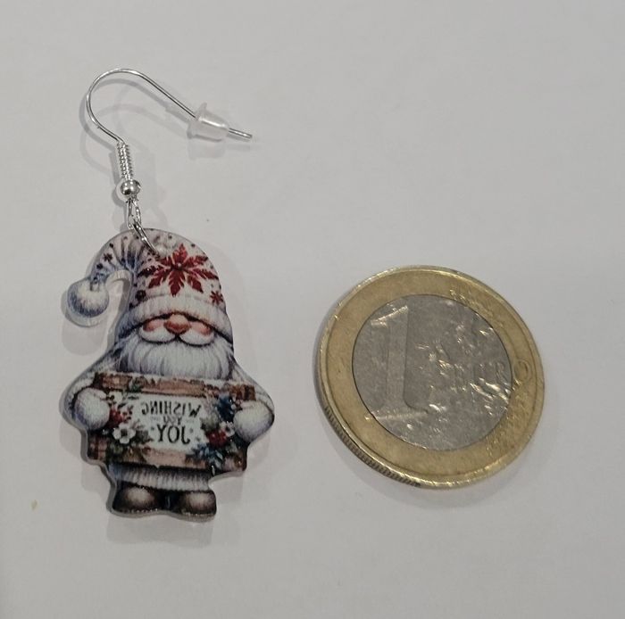 BOUCLES D'OREILLES GNOME NOEL ! NEUVE ! MODELE 1 - photo numéro 3