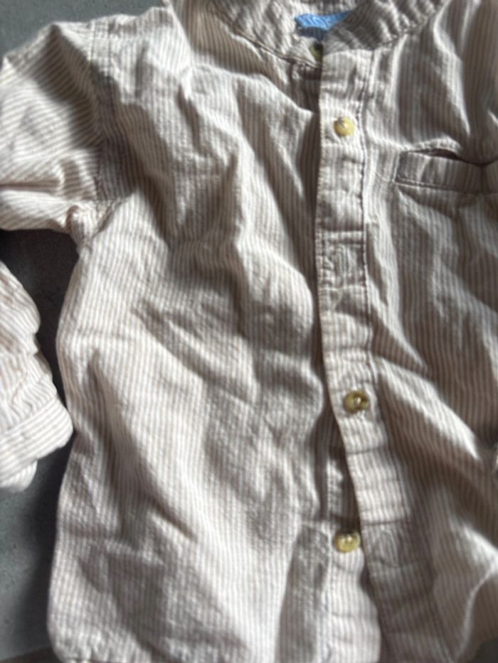 Chemise beige rayé blanc - photo numéro 2