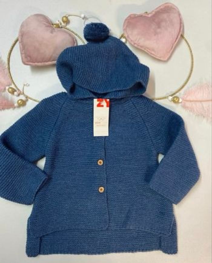 Gillet long en maille bébé fille - neuf - Zippy - Taille 9 mois