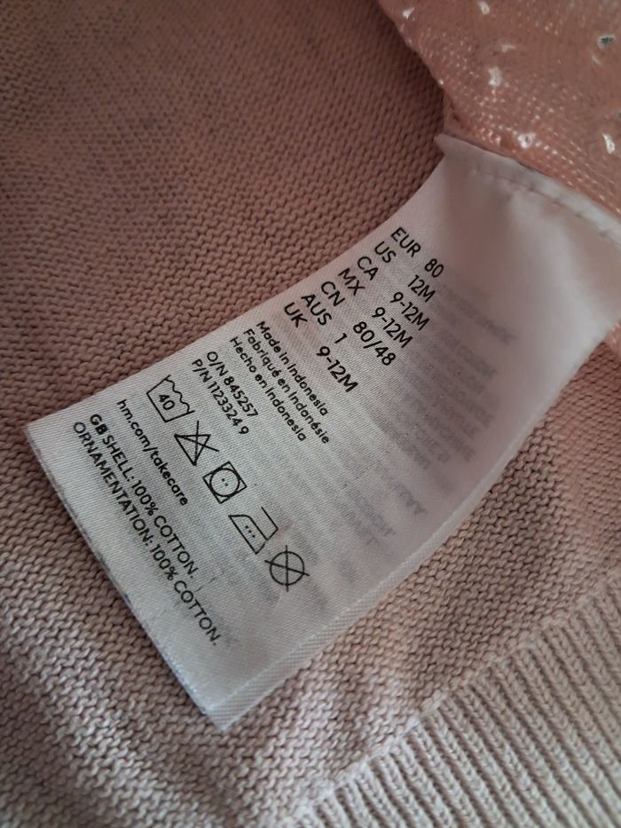 Veste fille h&m vieux rose 9/12 mois - photo numéro 6