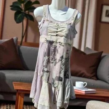Robe sans manches gris  beige 🌹38 🌹