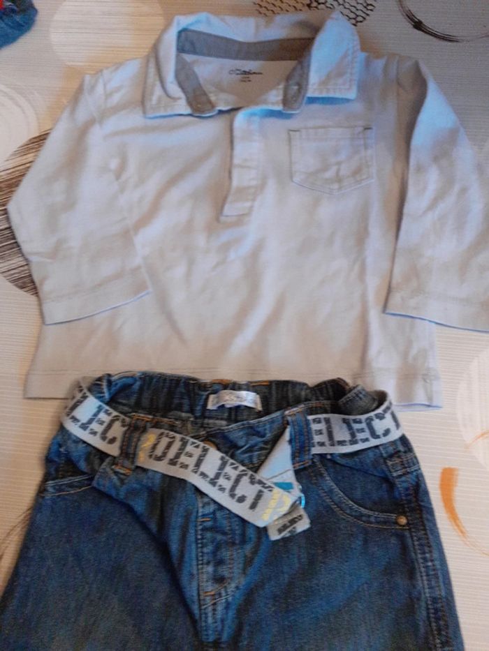 Ensemble 3 pièces jean + polo - photo numéro 2