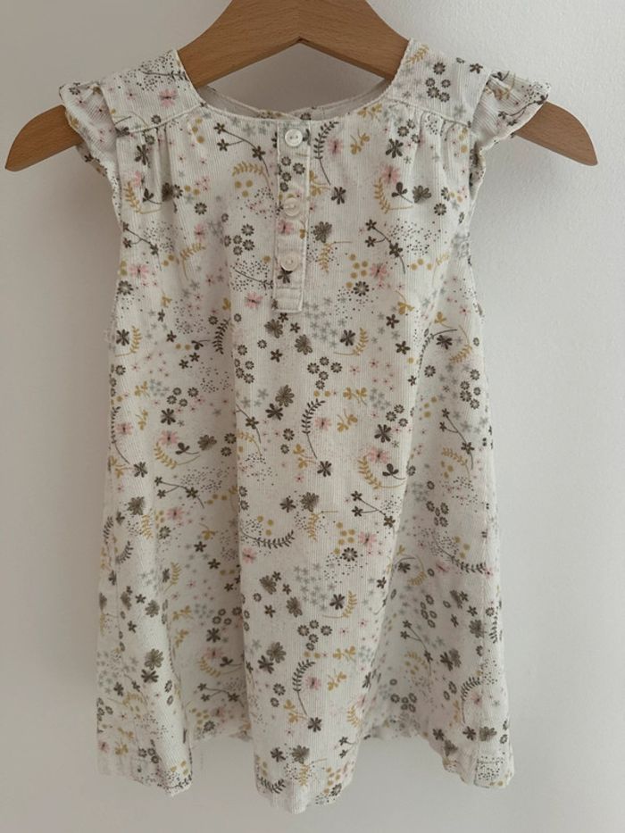 Robe velours côtelé fleurie - photo numéro 2