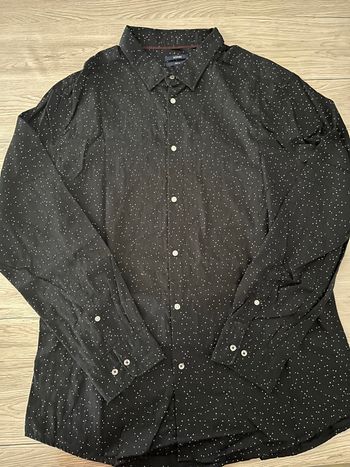 Chemise noir à motifs slim fit homme