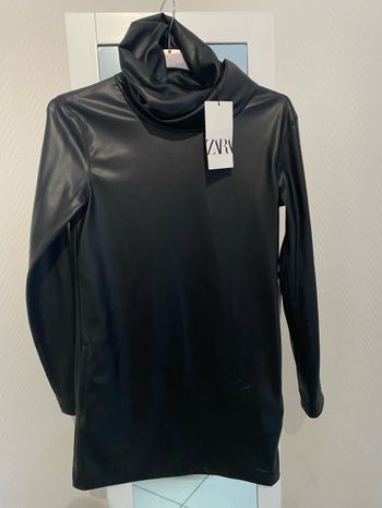 Robe similicuir avec col  Zara neuf XS