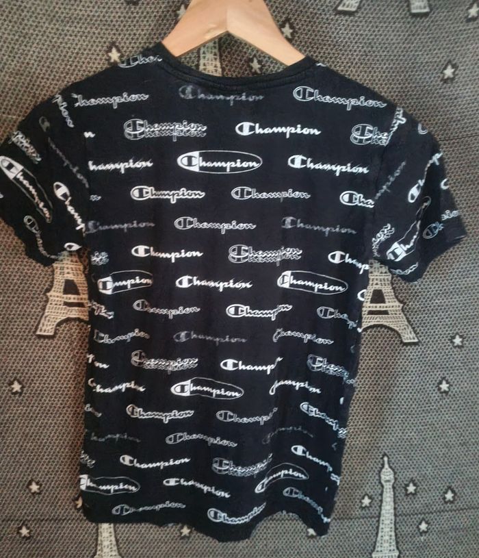 T-shirt noir avec écriture 13-14ans Champion - photo numéro 3