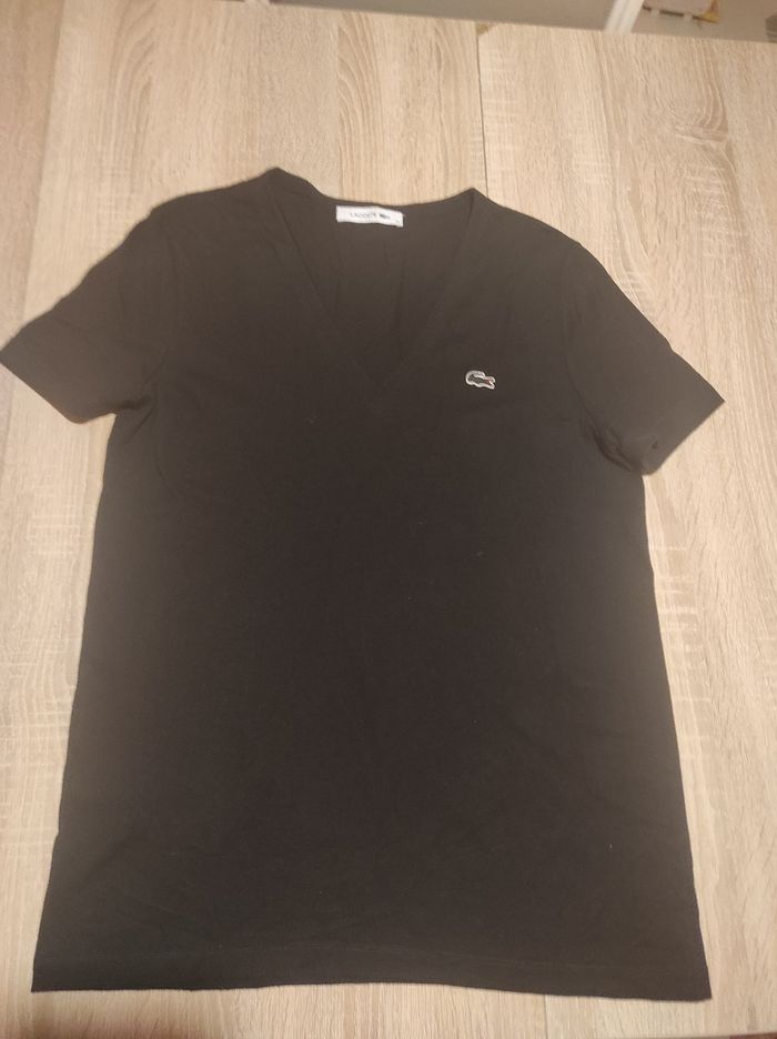 T shirt Lacoste femme noir