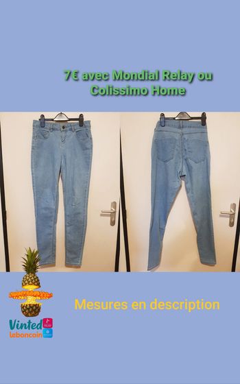 Jean bleu clair taille haute