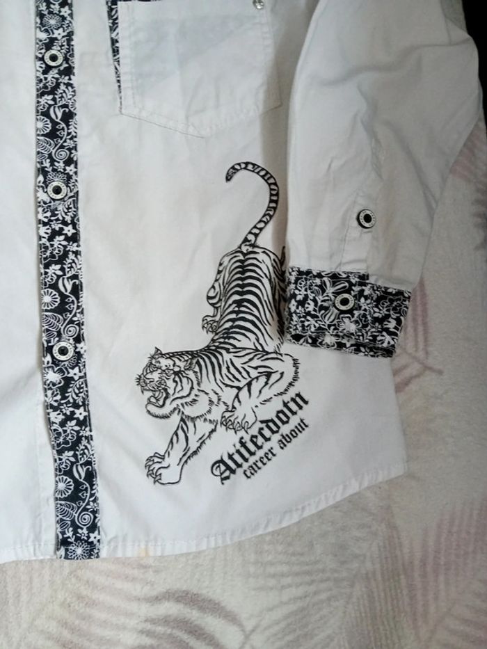 Chemise Blanche Motif Tigre 🐅 - photo numéro 5