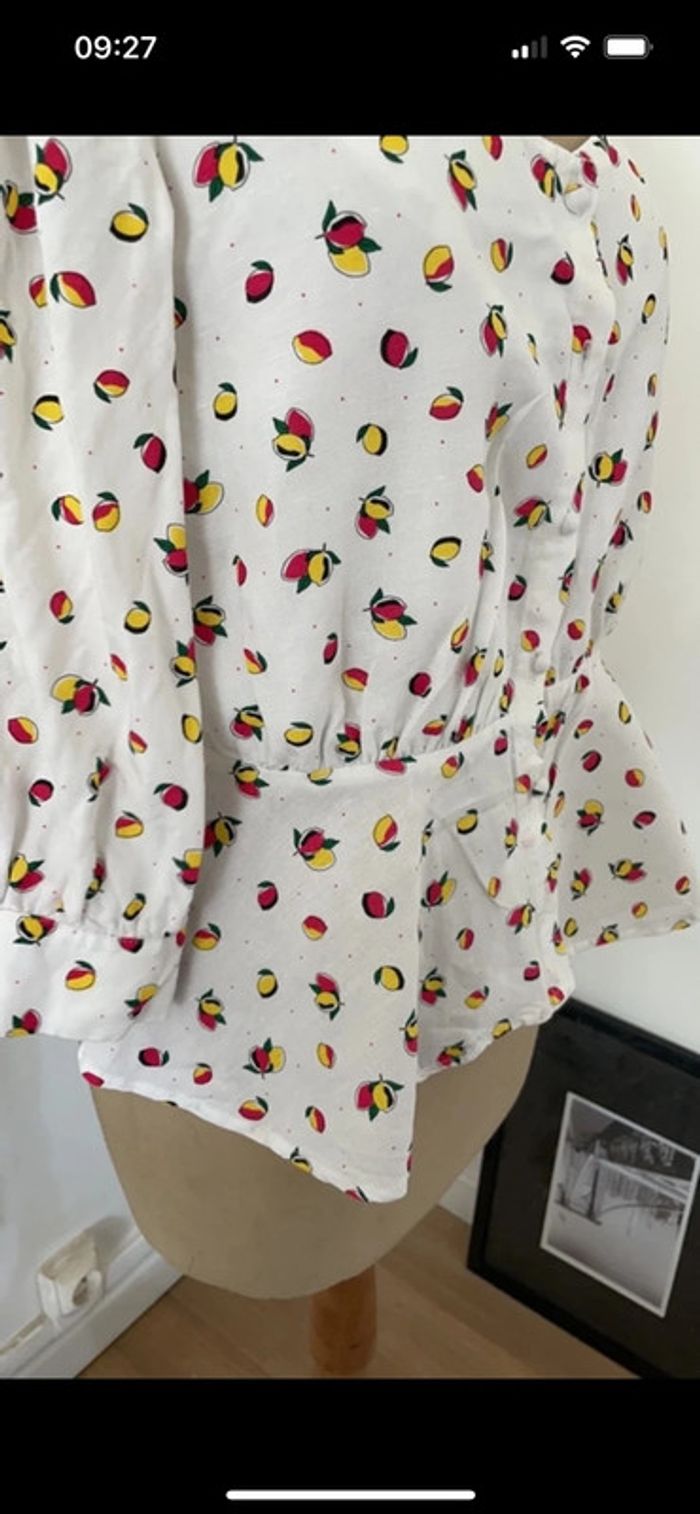 Blouse courte citrons La Redoute - M38 - photo numéro 3