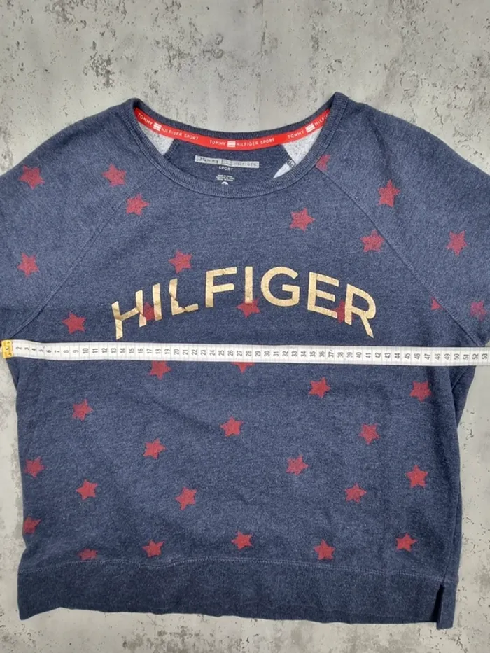 Sweat Tommy Hilfiger bleu à étoiles – Taille L Femme (mesures en photos) - photo numéro 10