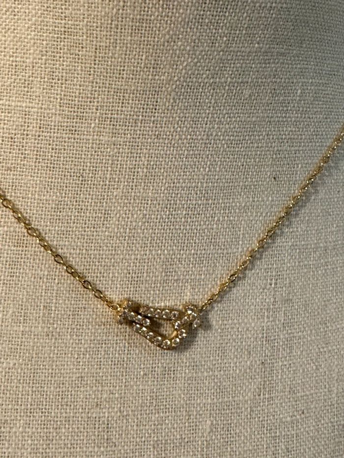 Collier réglable acier inoxydable or câble force acier inoxydable or cristaux - photo numéro 2