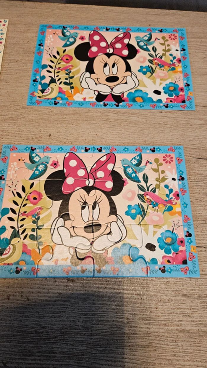 Boite de 2 puzzles Disney Minnie, 12 pièces chacun avec modéle, nickel - photo numéro 5