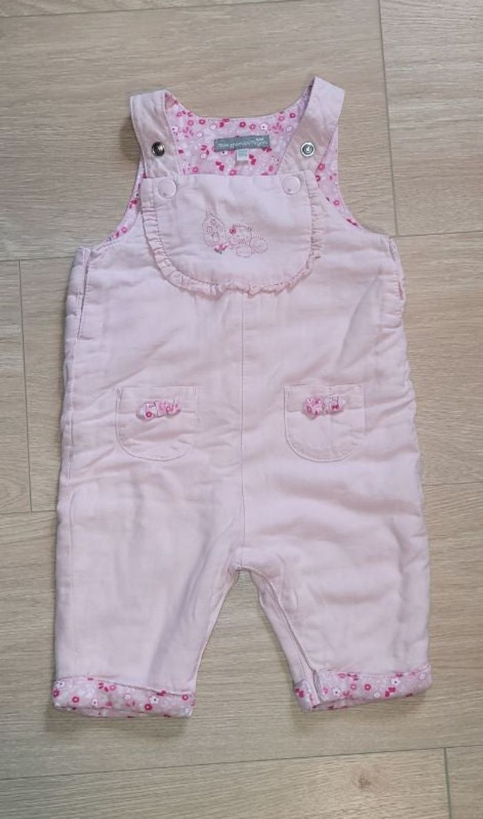 Salopette rose "Mon premier major" 3M/59cm