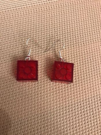 Boucles d’oreilles Lego rouges