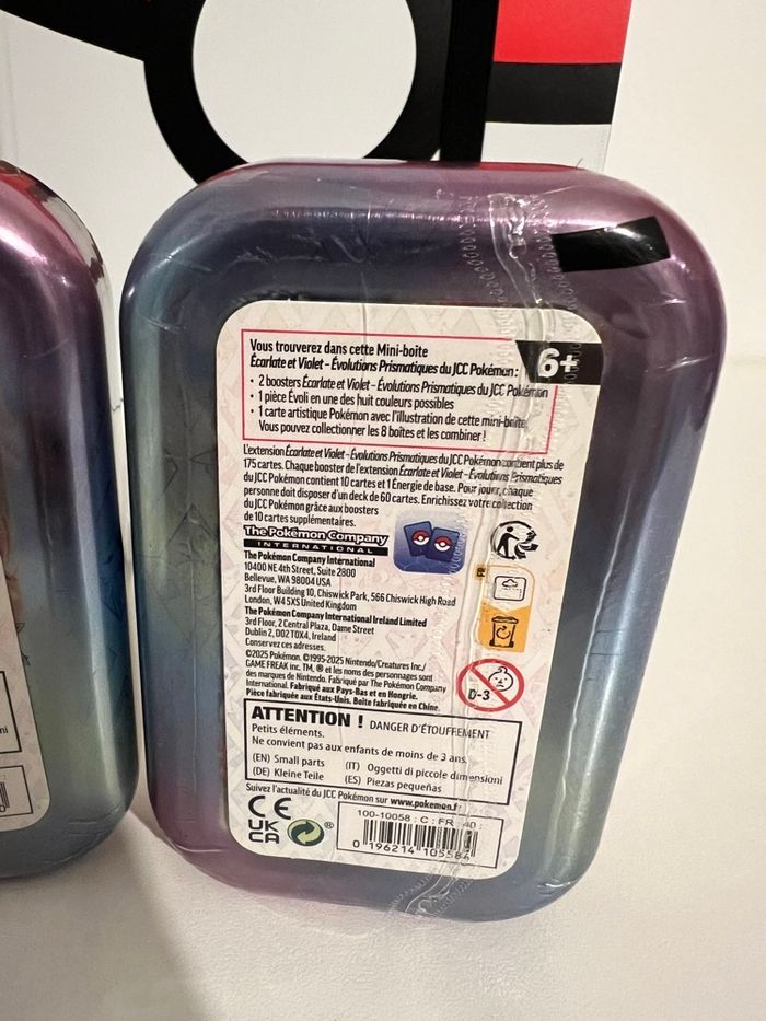 Lot de 2 mini tins évolutions prismatiques ev8.5 pyroli givrali - photo numéro 3