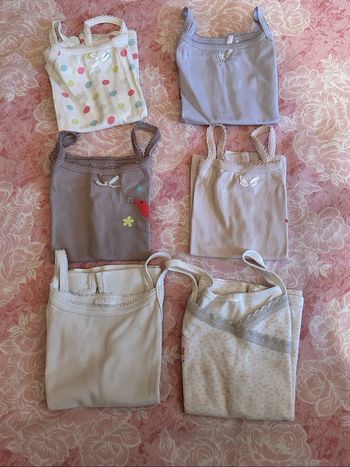 Lot de 6 chemisettes à bretelles petite fille