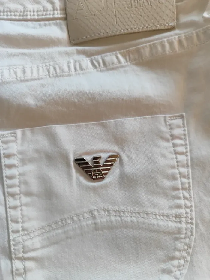 Jean Armani Jeans blanc - Taille S - photo numéro 3