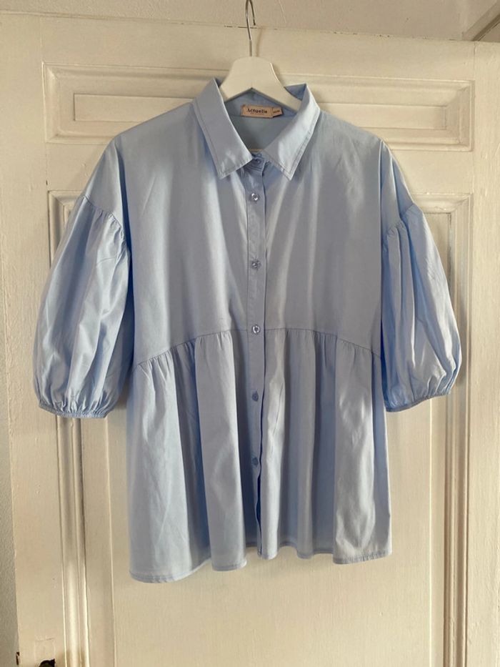 Chemisier femme bleu ciel