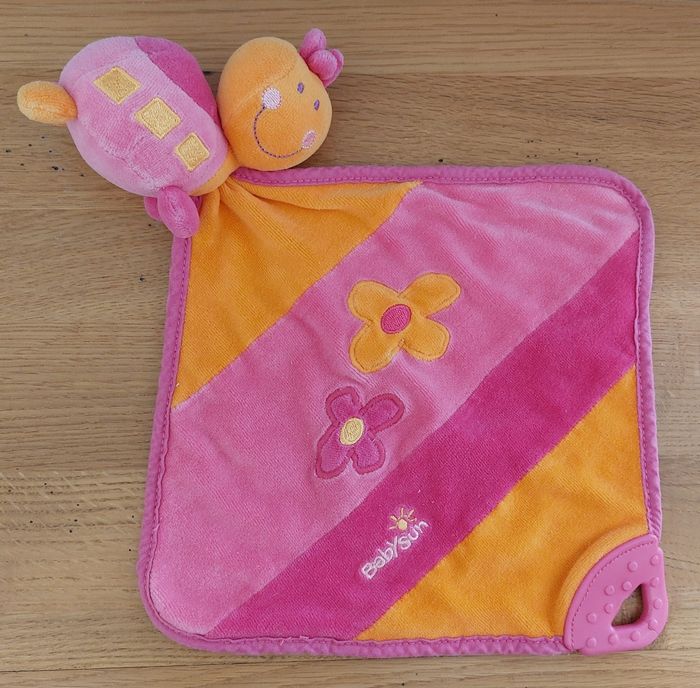 Doudou plat tortue avec mouchoir - Babysun - photo numéro 2