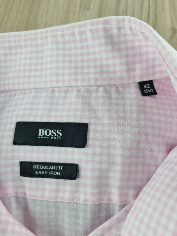 Chemise rose a carreaux Homme Hugo Boss " regular fit " Taille L - photo numéro 2
