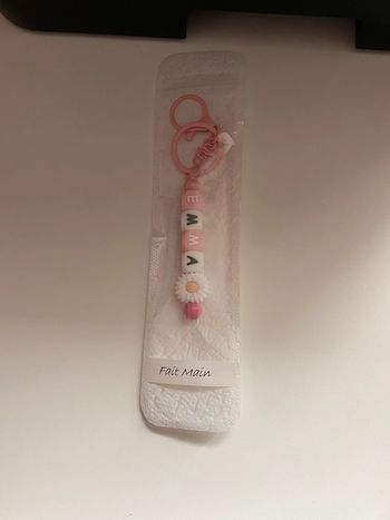 Porte clé personnalisé / bijoux de sac à main Emma avec perles et fleurs