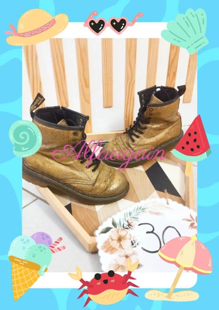 Bottines dorées dr Martens 30