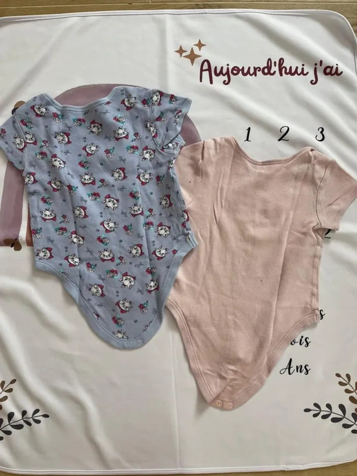 Lot de 4 bodys bébé fille – Disney Baby by Primark – Manches courtes – Marie des Aristochats - photo numéro 2