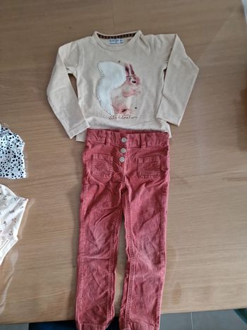 Ensemble haut lapin et pantalon tao 96cm