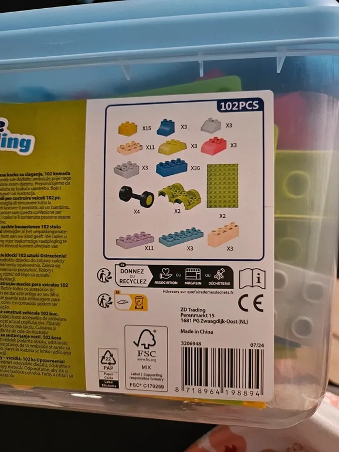 Jeu de construction gros lego véhicules - photo numéro 3
