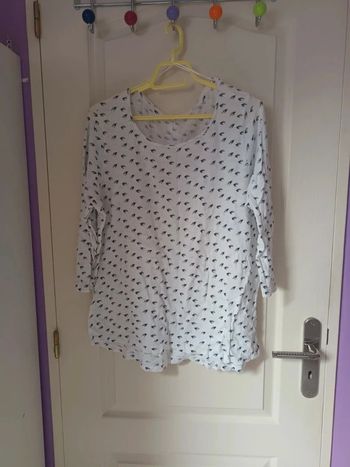T-shirt blanc avec motif oiseau