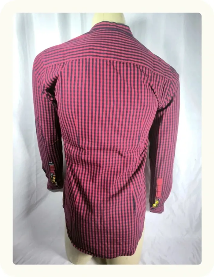 Chemise manches longues col mao homme wax tissu africain luxe Jean Nobayo Taille M 38 - photo numéro 3