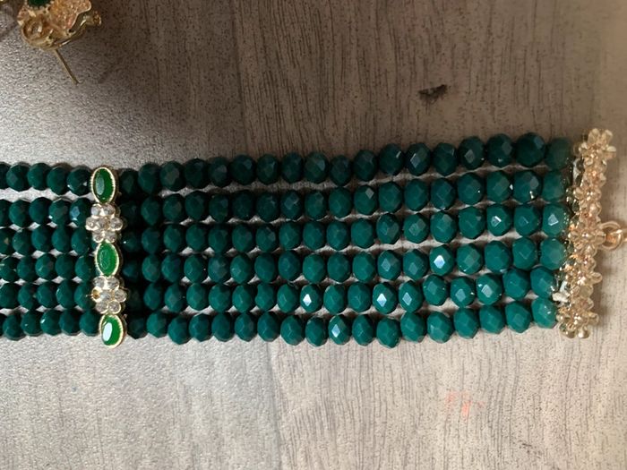 Collier ras de cou et boucle vert - photo numéro 6