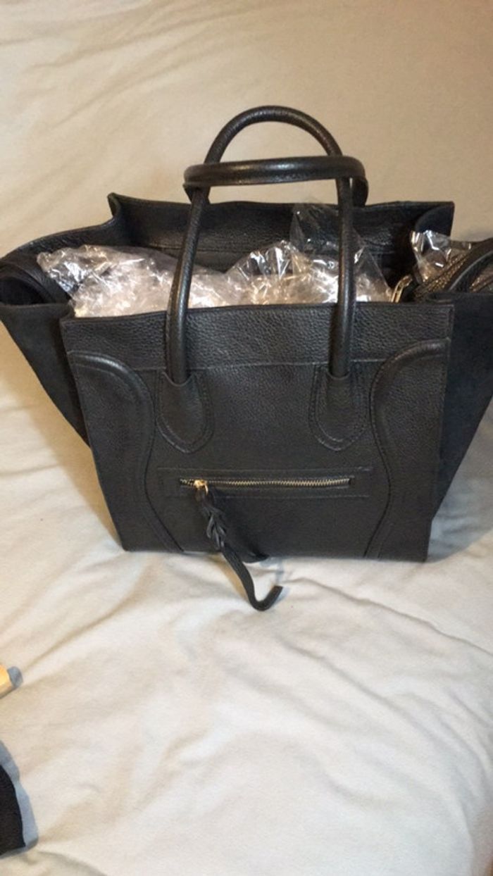 Sac en cuir noir neuf - photo numéro 2